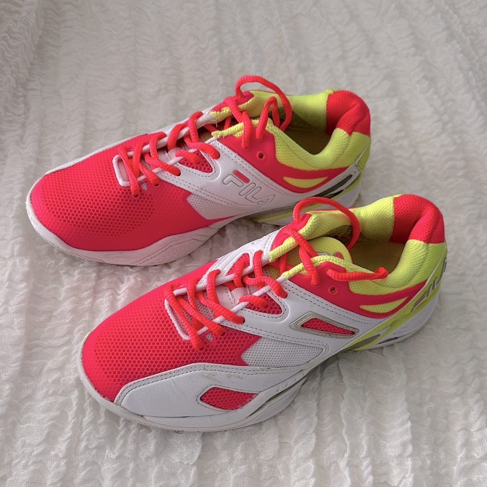 Fila Neon Pink and Lime Tennis Shoes